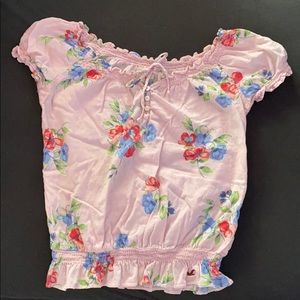 Pink flowered blouse